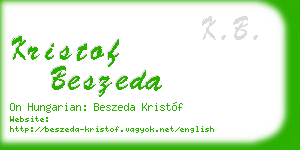 kristof beszeda business card